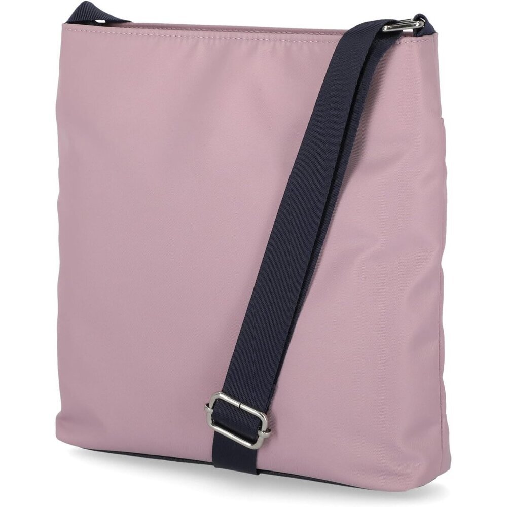 Women's Lilac Rose Nylon Crossbody Bag Purse with Adjustable Shoulder Strap - Picture 5 of 6